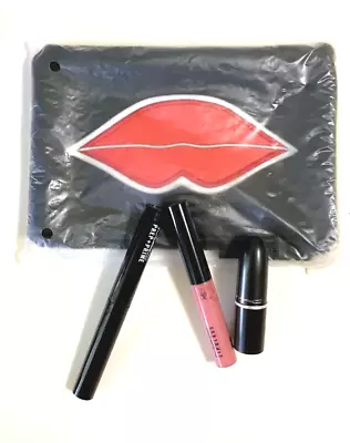 MAC Red Lips Makeup Bag + Lip Prime  Lipstick & Gloss 4pc Set ~ NEW Travel Size • $18.99