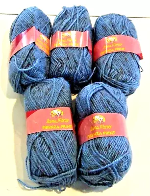 Lot Of 5 Skeins Blue Varigated Yarn By Lana Moro Firenza Print - NEW (#47) • $21.99