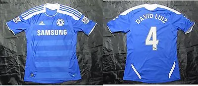 David Luiz #4 CHELSEA LONDON  Home Shirt Jersey ADIDAS 2011-2012 Adult Size S • £79