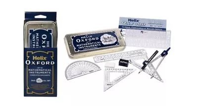 Helix Oxford Set Of Mathematical Instruments Compass Pencil Ruler Protractor • £5