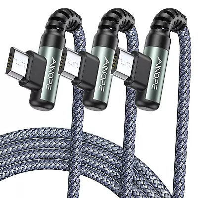 Micro USB Cable (3-Pack6.6Ft/10Ft)  Micro USB Charging Cable Right Angle • $16.64