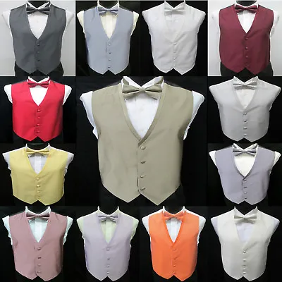 Men's Jean Yves Diamond Fullback Tuxedo Vest & Tie Formal Wedding Prom Discount • $11.95