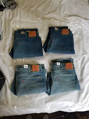 Lot Of 4 Levi's 514 Straight Jeans Size 40 NEW BLUE • $76
