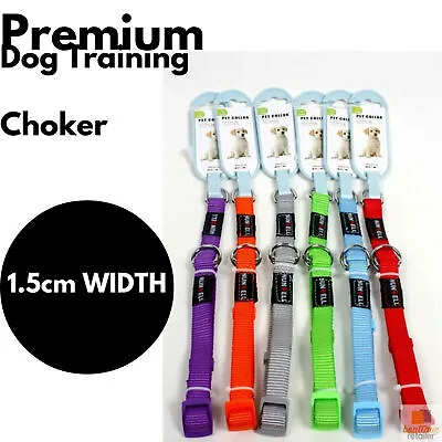 DOG TRAINING CHOKER Collar Martingale Adjustable Lead 1.5cm Width New • $11