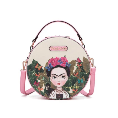 $59.99 • Buy Fjc990l Authentic Frida Kahlo Cartoon Series Round Shape 2 Way Satchel~pink