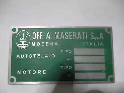 Maserati Shield Mexico Merak Mistral Sebring 3500 Bora Nameplate Green S71 • $60.87