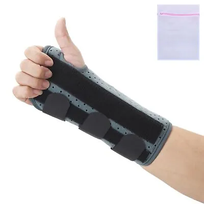 Wrist Support Brace With 3 Metal Splints For Arthritis Carpal Tunnel Tendonitis • £14.49