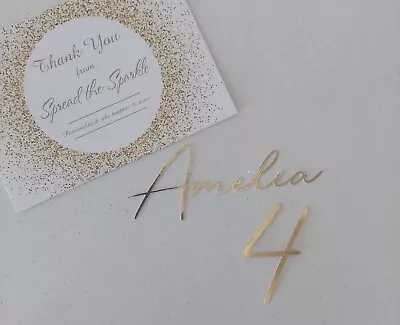 Personalised Name Age Cake Topper Charm • £3.10