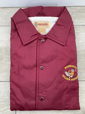 Vintage Mens Antigua Scottsdale Minnesota Golden Gophers Maroon Jacket Nylon L • $24.69
