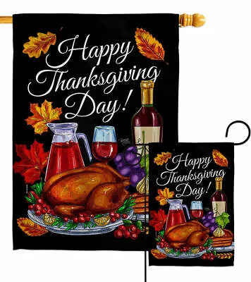 $21.99 • Buy Thanksgiving Dinner Garden Flag Fall Decorative Small Gift Yard House Banner