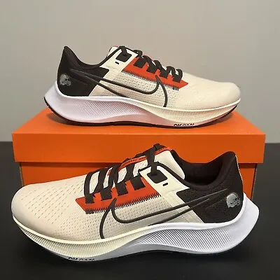 Nike Air Zoom Pegasus 38 NFL Cleveland Browns Natural Seal DJ0815-100 Sz 9.5 Men • $73.30