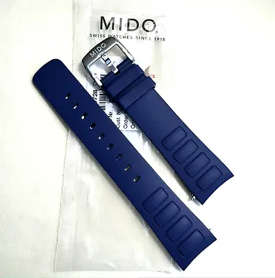 Original MIDO Multifort TV For CASE-BACK # M049526A BLUE Rubber Watch Band Strap • $148