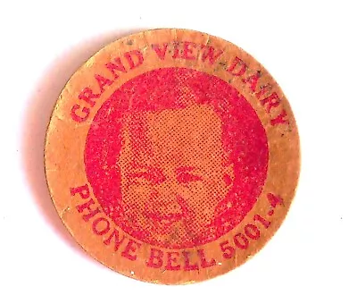 Vintage Grand View Dairy Milk Bottle Cap - Baby Face - Phone Bell 5001-4 • $2.50