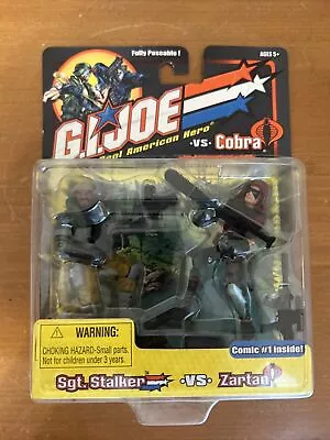 GI Joe Vs Cobra Sgt. Stalker Vs Zartan 3.75  Action Figures 2002 Hasbro Sealed • $19.99