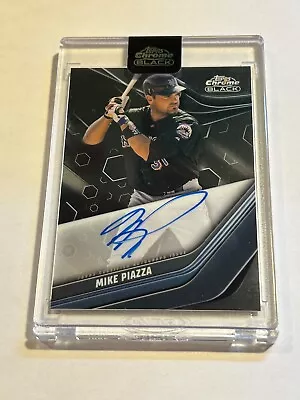 2023 Topps Chrome Black Autograph Mike Piazza   Mets Hall Of Famer • $50