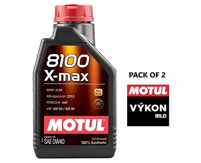 Motul® 8100 X-max 0w40 High Performance Engine Oil 2 X 1 Liter * 104531 • $37.74