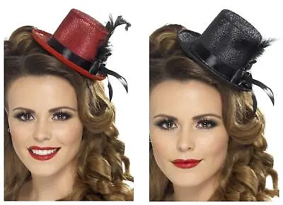 Adult Mini Top Hat With Feather Fancy Dress Party Accessory • £7.97