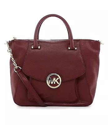 Michael Kors Large Fulton Claret Top Leather Satchel NWT $328 • $143