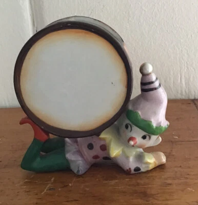 $7.99 • Buy Vintage Clown Figurine Planter  Made In Japan With Drum Ceramic 3 1/2”H