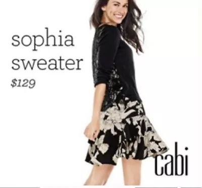 CAbi Style 5005 Lace Back Black Sophia Sweater Size L • $24.99