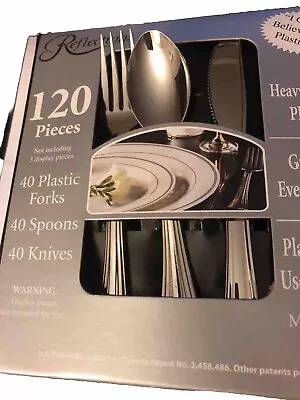 New Reflections Plastic Silverware 120-Piece Party Cutlery +24 App Fork + Set • £1.93