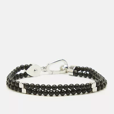 Montblanc Onyx Beads Steel Wrap Me Bracelet • $378