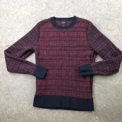 J Crew Sweater Womens Small Maroon Crew Neck Knit  Pullover Lambs Wool • $14.99