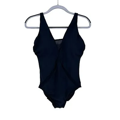 Miraclesuit Navy One Piece Mesh Detail Swimsuit • $65