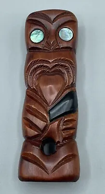 VINTAGE Moana Maori Wood Carving Teko Teko Rotorua New Zealand Hand Carved • $24.36