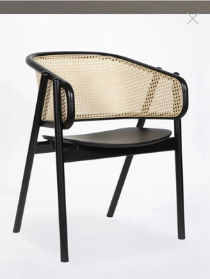$695 • Buy Cane Rattan Designer Dining Chairs Black RRP$950