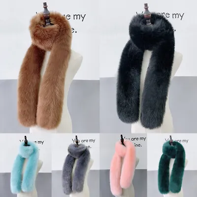 Womens Faux Fur Scarf Long Soft Collar Shawl Wrap Stole Fluffy Furry Warm • $12.72