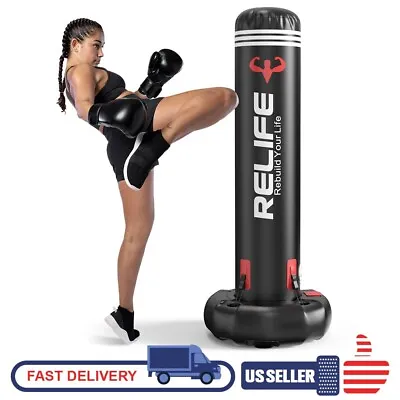 Freestanding Punching Bag  With Stand Adult Men Heavy Inflatable Boxing Training • $89.99