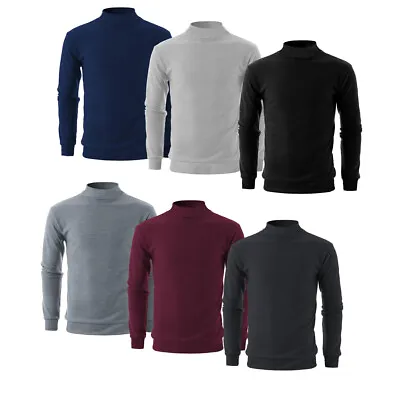 Men's Winter Warm Cozy Knit Slim-Fit Mock Neck Sweater Men's Sweater Solid Color • $24.50