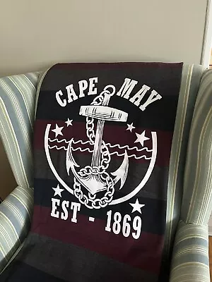 Cape May NJ Blanket. Nautical Striped Never Used. Large 52 X80”. • $30