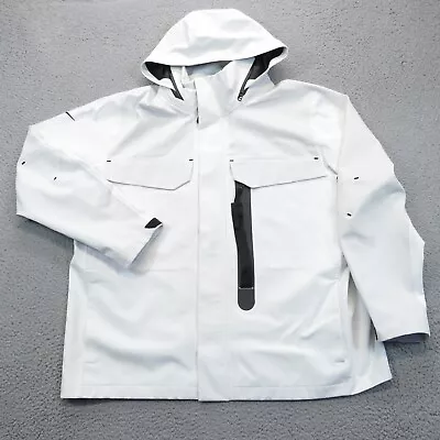 Nike Jacket Men XXL White Black Tech Rain Wind Water Full Zip Tactical Stow Hood • $74.95