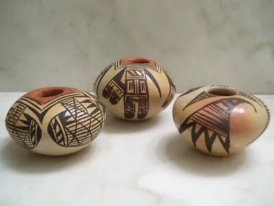 $199.99 • Buy Three Native American Hopi Pottery Seed Pots Adelle Nampeyo