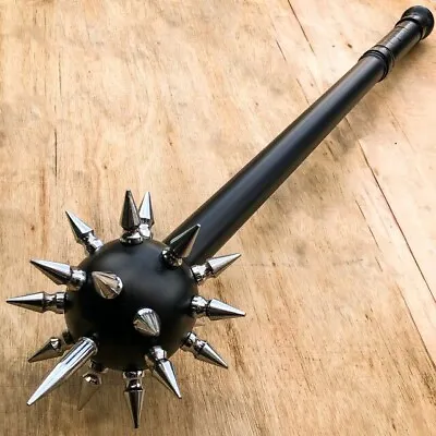 Medieval Hand Made Spiked Ball Mace Black With Silver Deadly Morning Star • $120