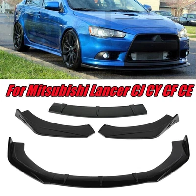 $69.99 • Buy For Mitsubishi Lancer CJ CY CF CE Glossy Black Front Bumper Lip Splitter Spoiler