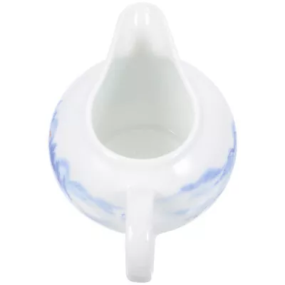  Ceramic Milk Jug Sugar Canister Whip Cream Blue And White Porcelain • £11.39