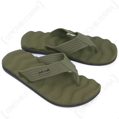 Army Style Flip Flops - EVA Foam - Olive Green Sandals For Beach Summer Outdoor • £16.95