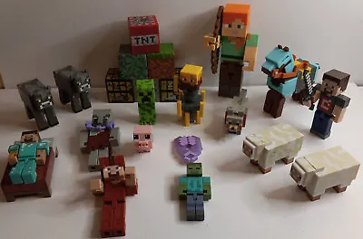 Big Minecraft Mixed Toy Lot: Action Figures And Accessories - Animals And Blocks • $40