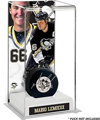 Mario Lemieux Penguins Deluxe Tall Hockey Puck Case - Fanatics • $44.99