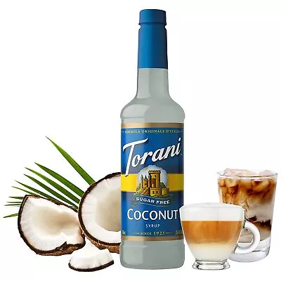 Torani Coconut Sugar Free Syrup Coffee Cocktail Tea 0 Calories Mixer Low Fat • £7.99