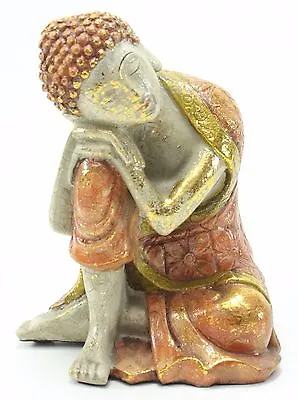 Feng Shui 5.5  Golden Brown Resting Meditating Buddha Figurine Peace Statues  • $17.95