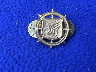 VINTAGE Military INSIGNIA Pin SHIELD Emblem GOLD COLORED Air Force WINGS Crest • $11.11