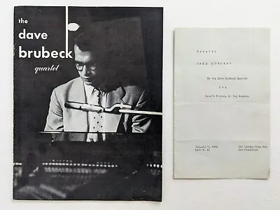 1958 DAVE BRUBECK QUARTET CONCERT PROGRAM **SIGNED** By BAND MEMBERS & MANAGER • $250