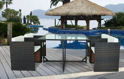 £299.99 • Buy Brown Garden Furniture Rattan Cube Outdoor Set Conservatory Patio Dining Set