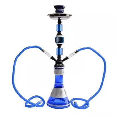 M Size Blue 2 Hose Premium Shisha Hookah Handmade Traditional Collectible Gift • $90.95