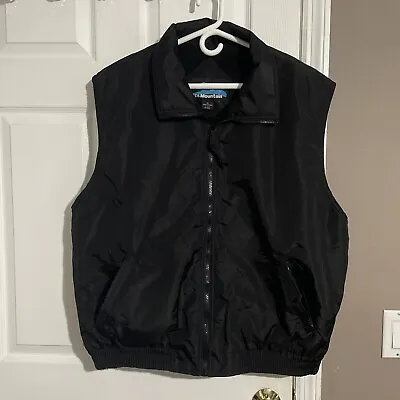 Tri-Mountain Jacket Vest Mens XL Full Zip Black Pockets Sleeveless Solid Pattern • $29.99