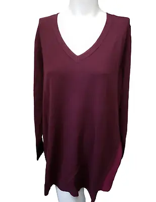 CHICO'S Women's V-Neck Sweater Maroon Red Size 3 NWT • $39.99